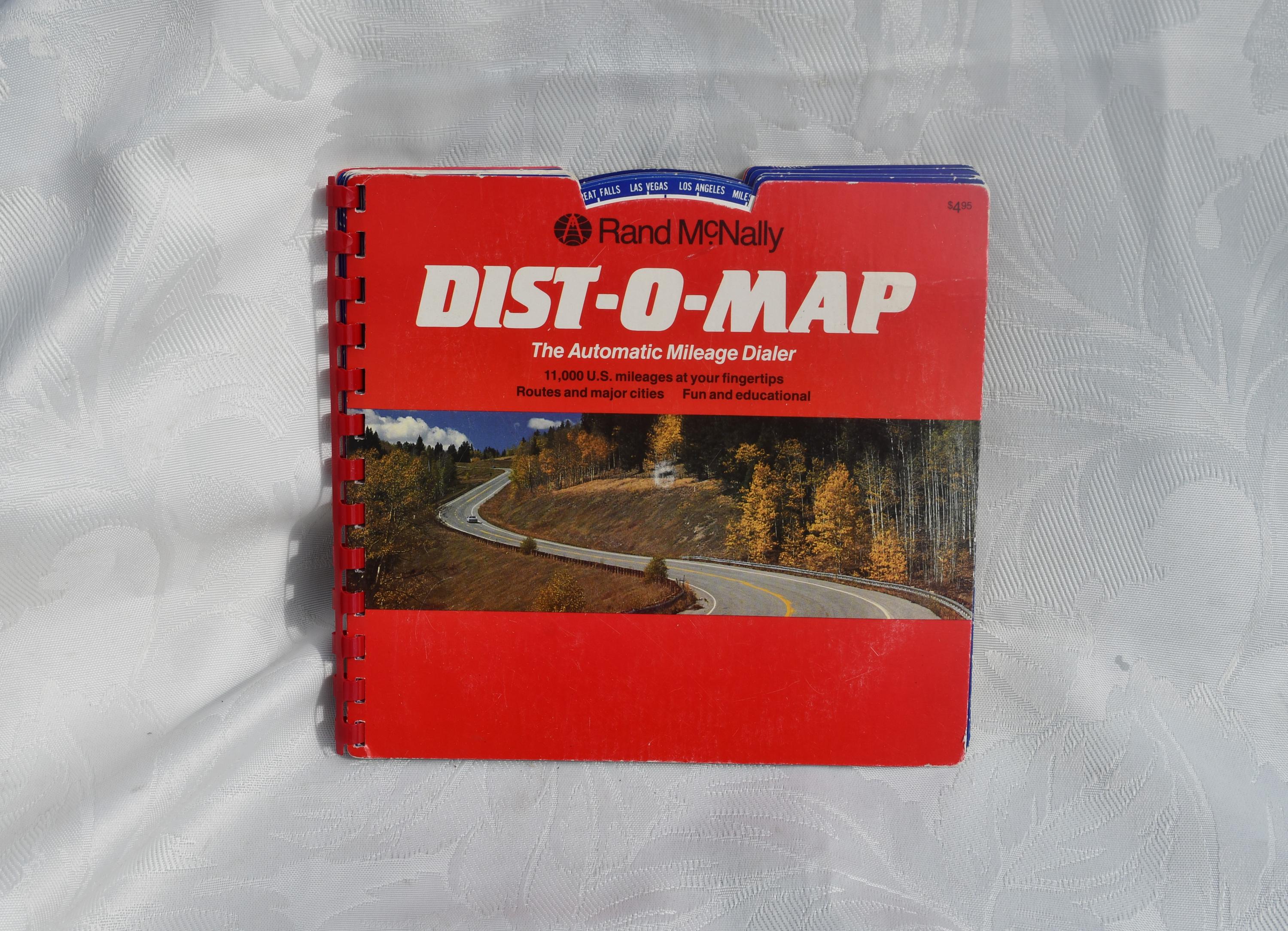 Vintage 1980's Dist-o-map by Rand Mcnally - Hard Cover - the