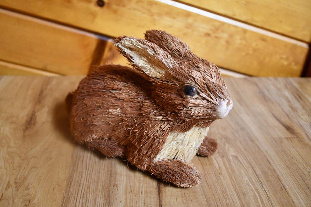 Vintage Midwest CBK (?) Styrofoam/paper Mache & Straw Grass Bunny ...