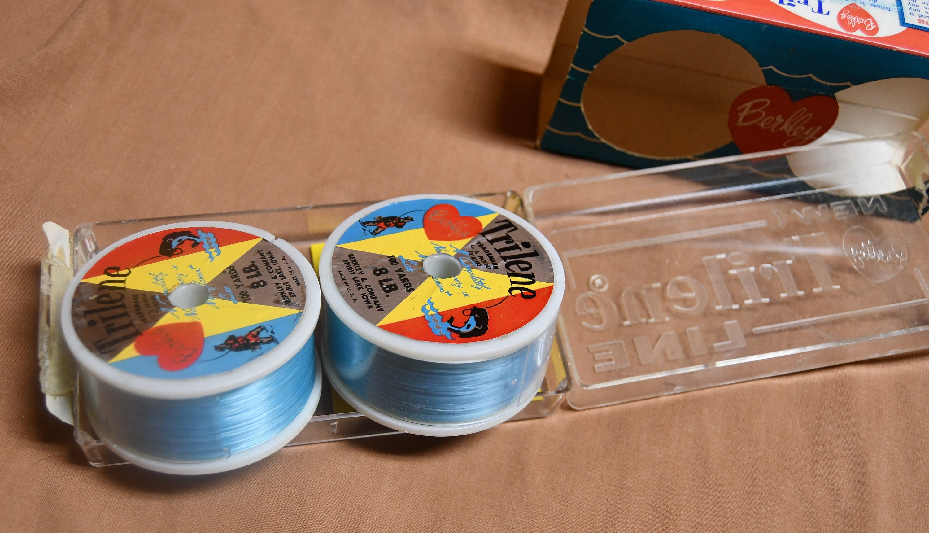 Buy Vintage Berkley Trilene-two Spools of 8 Pound Fishing Line New  Monofilament W/plastic Box, Cardboard Cover, Paper, Instructions Never Used  Online in India 
