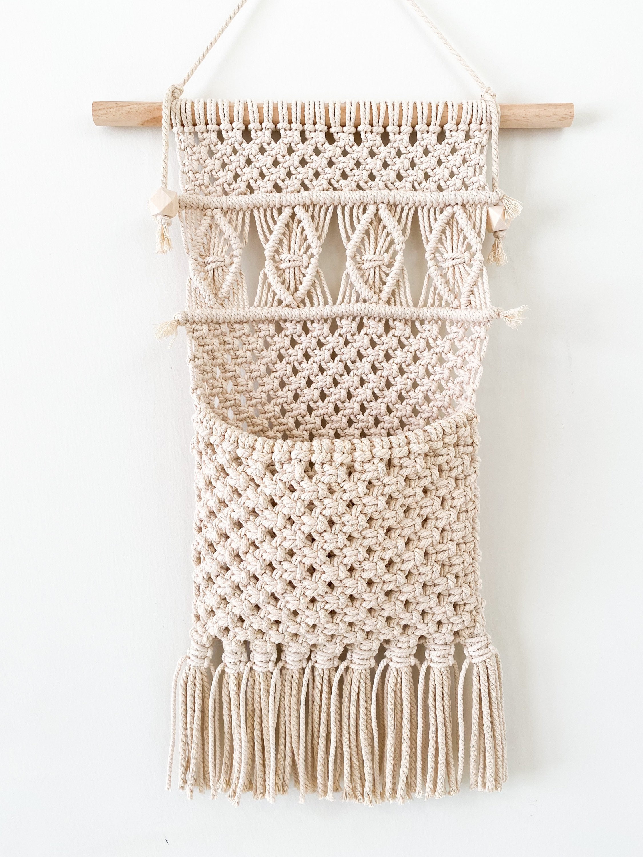 Macrame Magazine Holder/ Tapestry / handmade wall decor / Etsy