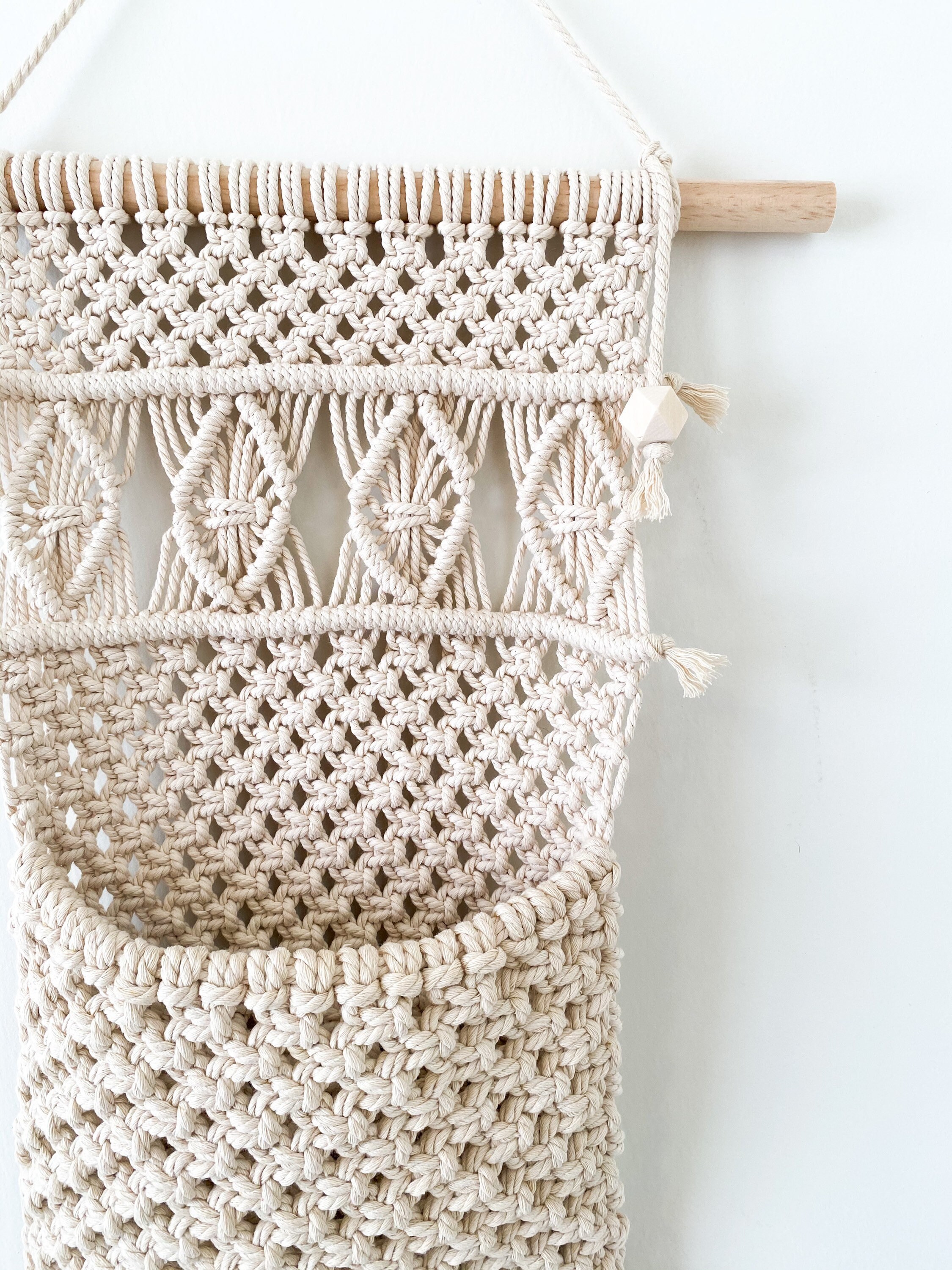 Macrame Magazine Holder/ Tapestry / handmade wall decor / Etsy