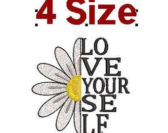 Daisy embroidery designs, Love embroidery design machine, floral embroidery pattern, file instant download, towel embroidery design