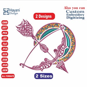 Archery Bow - Arrow  Embroidery Designs/2 Designs & 2 Size/ Archery Bow-Arrow Machine Embroidery Designs/4x4/ 5.x7 Hoop /Instant Download