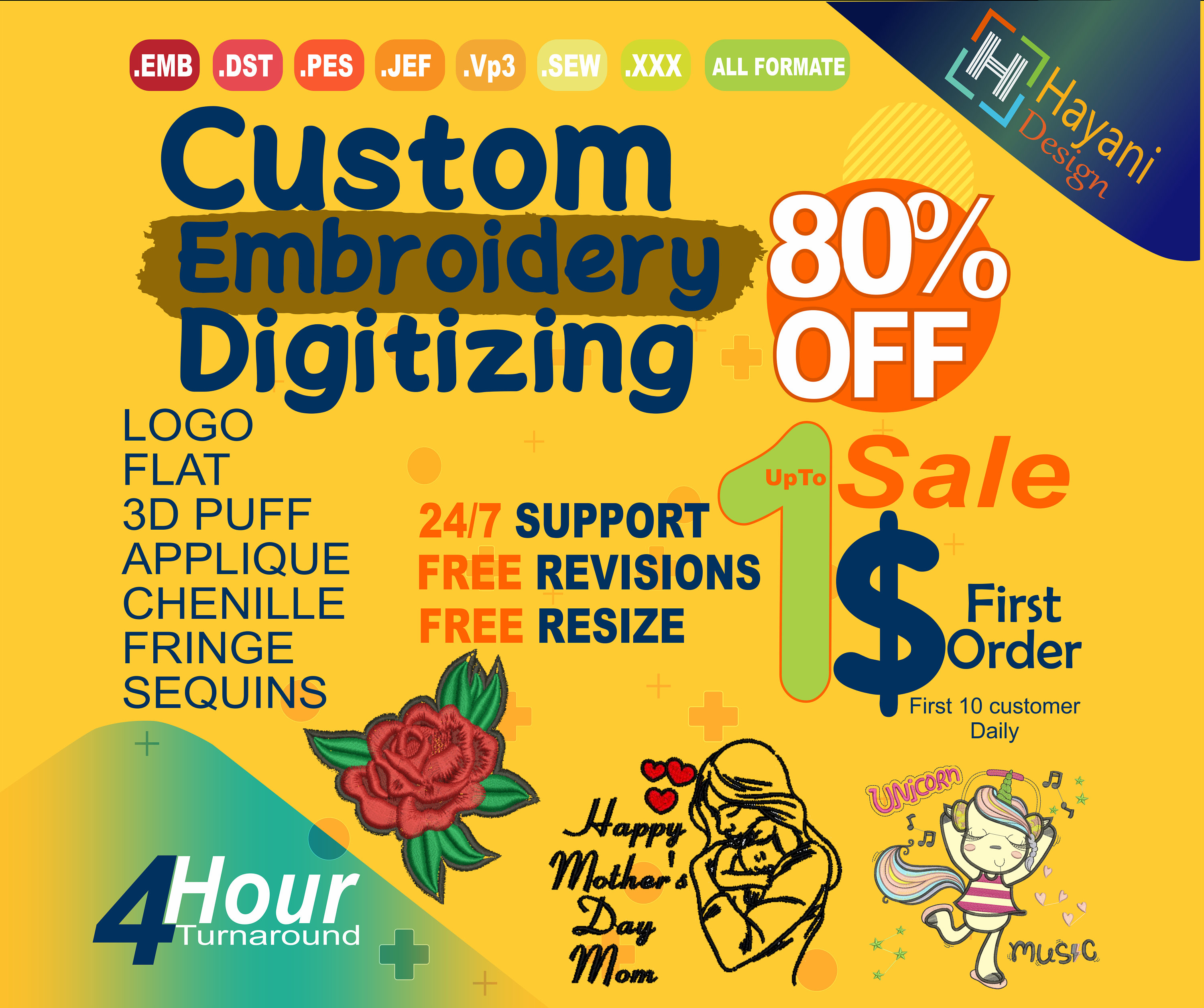 Custom Embroidery Digitizing / Custom Embroidery Pattern/ Etsy