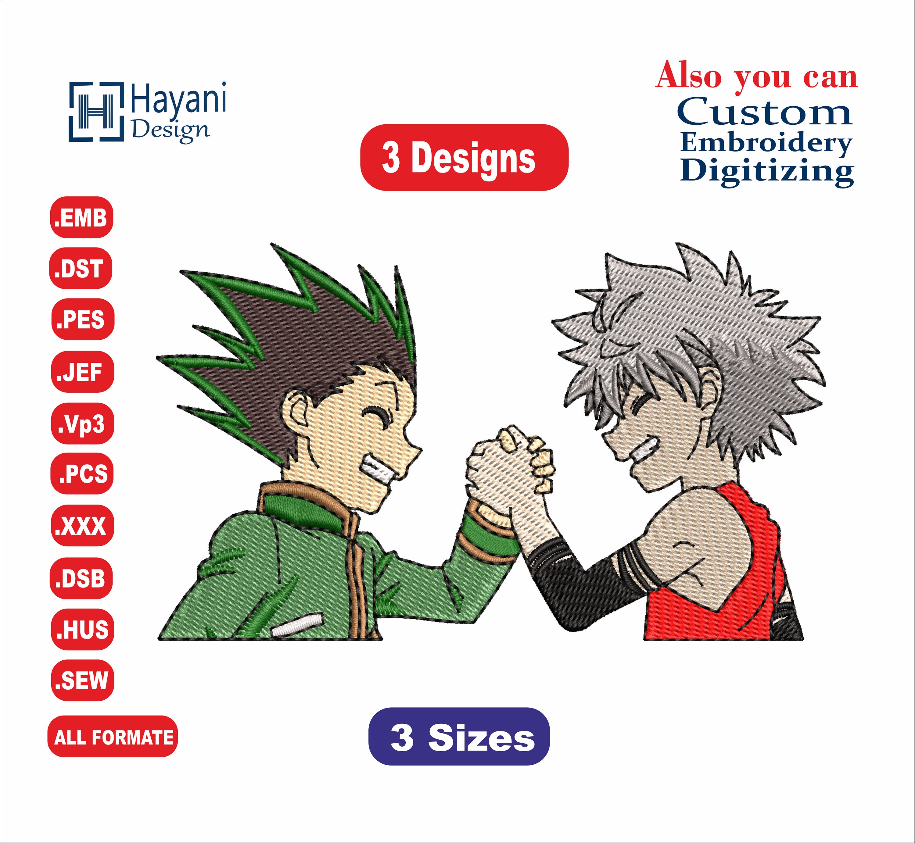 Anime Embroidery Hunter X Hunter Duo Simple - A.G.E Store patterns