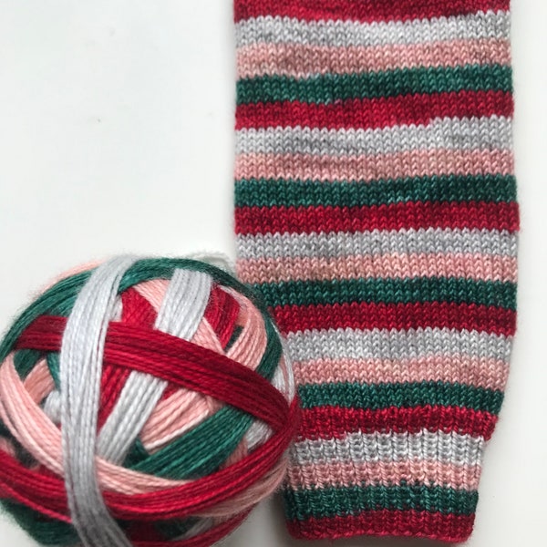 Self Striping 'Mrs Claus' (100g Gobstopper sock yarn)