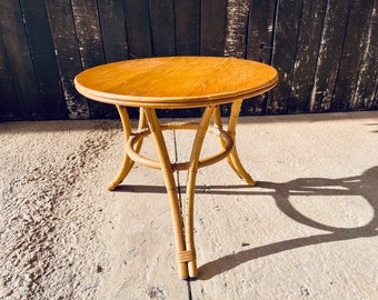 Rattan coffee table / 50's