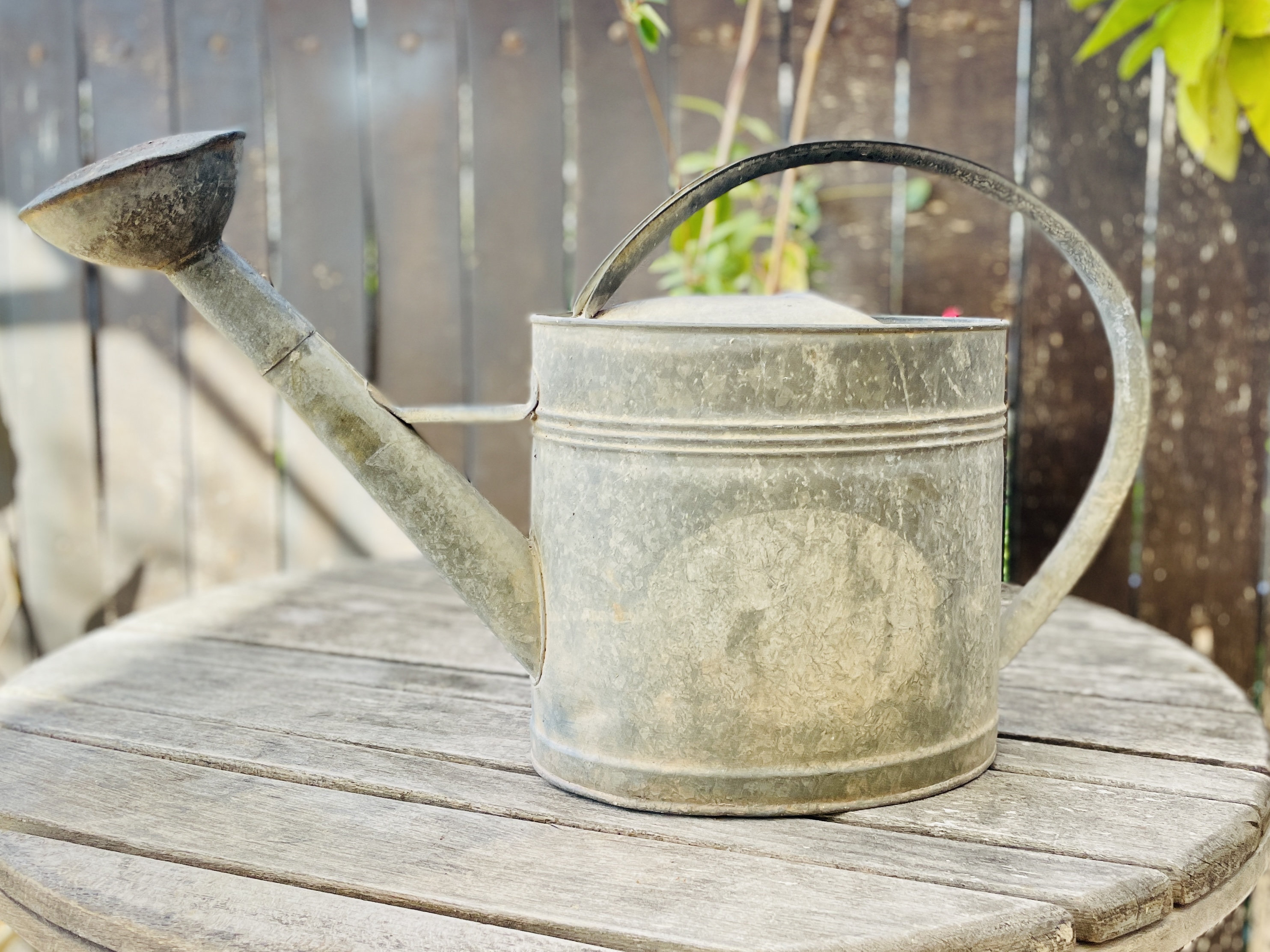 Antique French Large Zinc Laundry Basin Bucket With Handles. Old