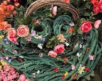 Green Fairy Flower Double Ended Wool Dreadlocks