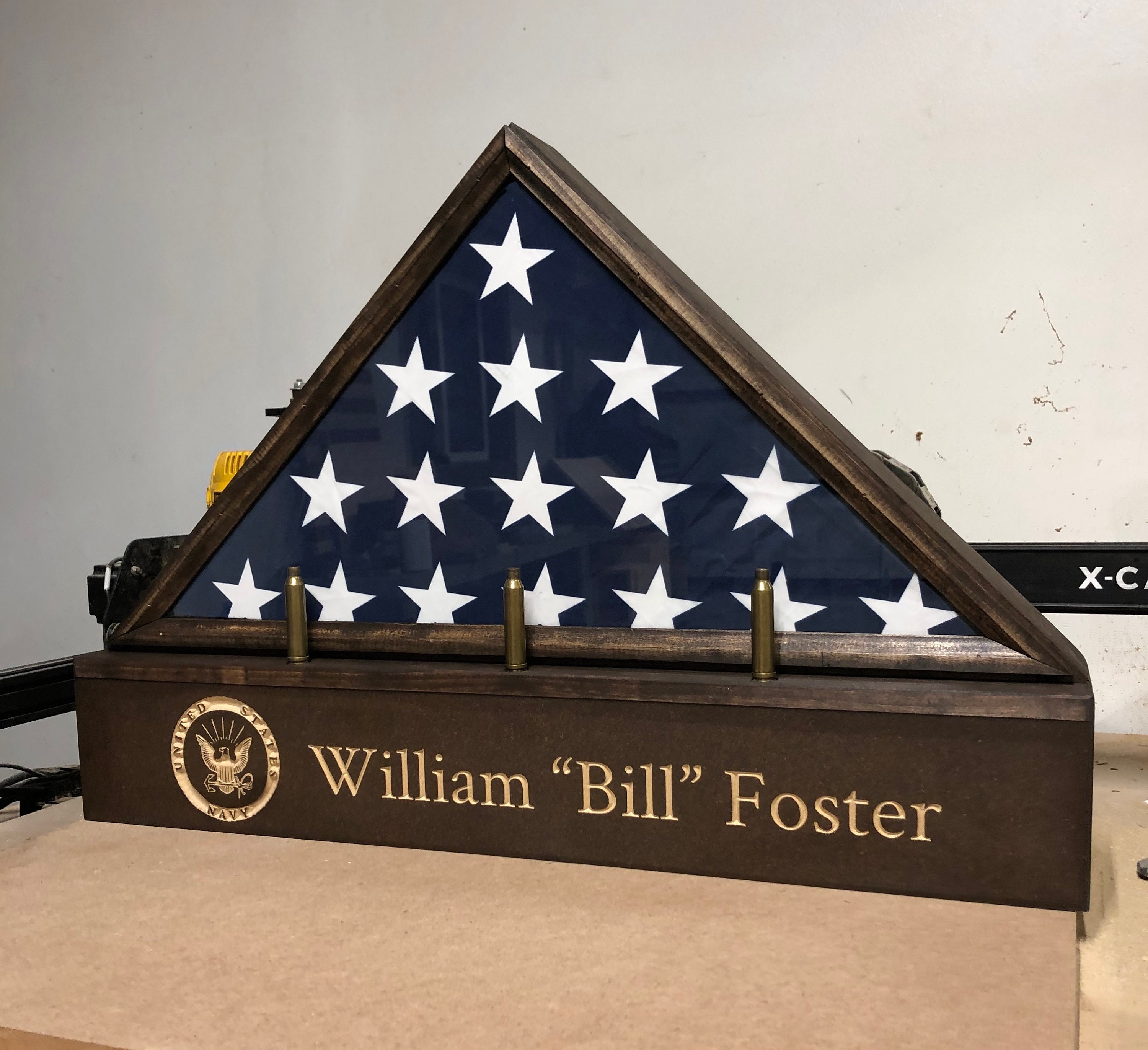 Memorial Flag Display Case with Shell Casings Display and Etsy