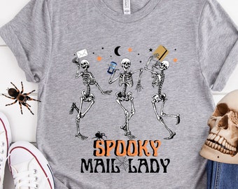 Postdame Halloween-tröja Postdame-gåva Landsbygdsbärare-tröja Postarbetare-tröja Halloween-t-shirt Postbärare-t-shirt Postkläder