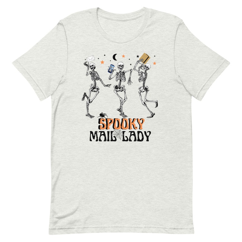 Mail Lady Halloween Shirt Mail Lady Gift Rural Carrier Shirt Postal Worker Shirt Halloween T-Shirt Mail Carrier T-Shirt Postal Clothes Ash
