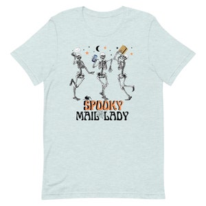 Mail Lady Halloween Shirt Mail Lady Gift Rural Carrier Shirt Postal Worker Shirt Halloween T-Shirt Mail Carrier T-Shirt Postal Clothes Heather Ice Blue