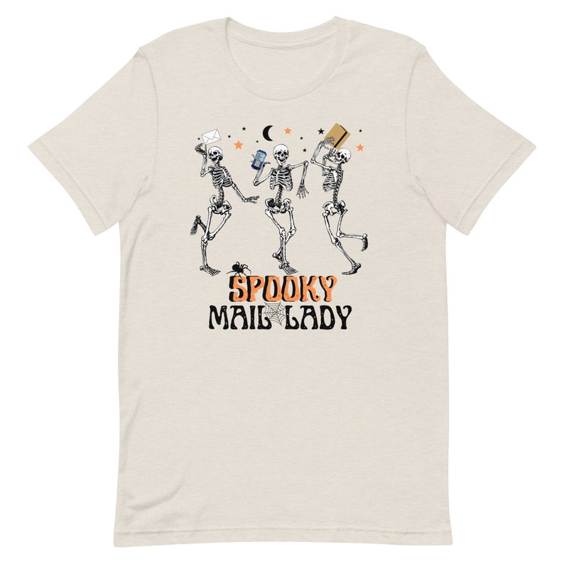 Mail Lady Halloween Shirt Mail Lady Gift Rural Carrier Shirt Postal Worker Shirt Halloween T-Shirt Mail Carrier T-Shirt Postal Clothes Soft Cream