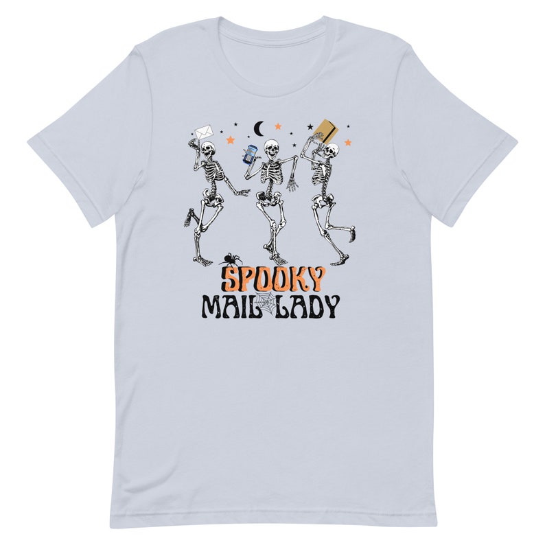 Mail Lady Halloween Shirt Mail Lady Gift Rural Carrier Shirt Postal Worker Shirt Halloween T-Shirt Mail Carrier T-Shirt Postal Clothes Light Blue