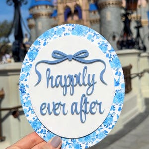 Plaque de mariage en acrylique Happily Ever After : décoration d&#39;intérieur de princesse