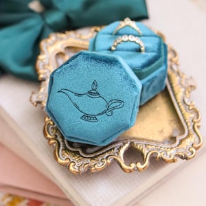 Lamp Velvet Ring Box, Engagement, Princess Wedding, Proposal