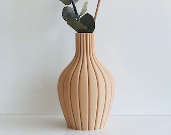 Dried flower vase - wooden pot cover - interior decoration