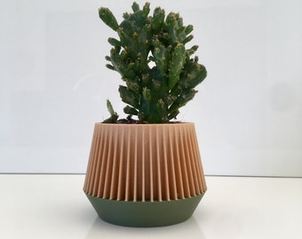 Wooden / olive green pot cover - ECHO - cactus pot indoor plants interior decoration Mother's Day gift