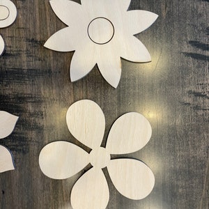 Flower Wood Cut Outs. Unfinished Wood. Laser Cut Out Flowers. Ready to ...