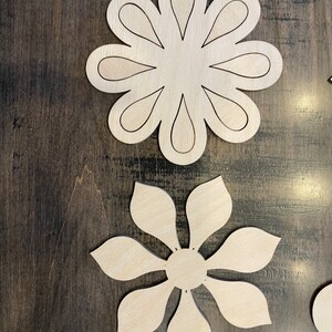 Flower Wood Cut Outs. Unfinished Wood. Laser Cut Out Flowers. - Etsy