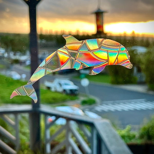 Dolphin Rainbow Window Cling