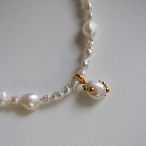 Baroque Pearl Necklace: Vermeil Sterling Silver Freshwater Pearl Pendant
