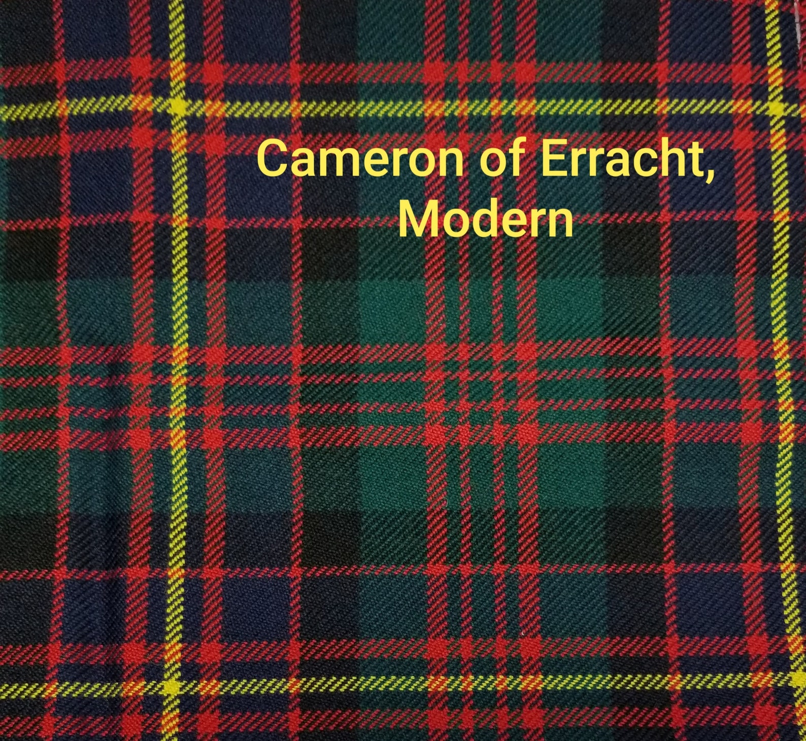 Scottish Tartan Cameron of Erracht Modern Clan Classic Crest Gonfalon