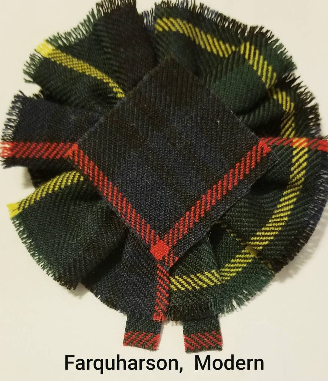 Farquharson Modern Tartan as Scottish Blossom. Wool Tartan Rosette to ...