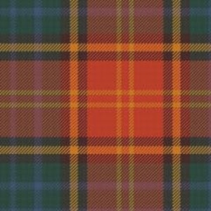 Roscommon County, Ireland, Tartan as Scottish Blossom, Wool Tartan Rosette to display pin, broach or family clan badge.