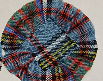 Anderson Tartan, Scottish Blossom, Wool Tartan Rosette to display pin, broach or family clan badge.