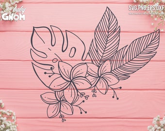 Free Free 100 Tropical Flower Outline Svg SVG PNG EPS DXF File
