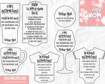 Download Garment Care Card Svg Htv Wash Instructions Clothing Care Etsy