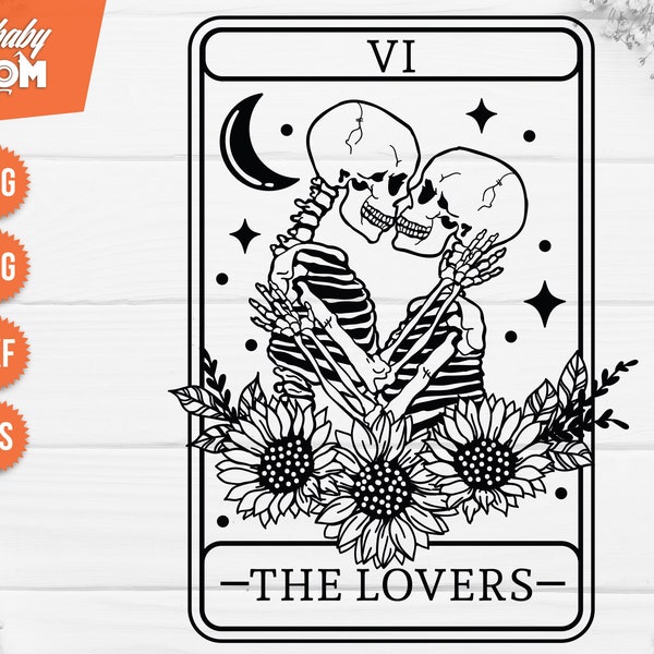The Lovers SVG, The Lovers tarot card svg, Skeleton lovers svg, Valentine skeletons svg, Tarot card svg...