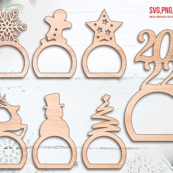 Christmas / New Year Napkin Ring SVG, Christmas svg, Napkin Holder svg, Holiday svg, Glowforge svg, Christmas Napkin Holder, Decoration...