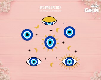 Evil Eye Bundle SVG, Evil Eye Svg, Greek eye Svg, Evil Eye Clipart, Hamsa Svg, Evil Eye Cut File, Mystical Svg, Blue Evil Eye...