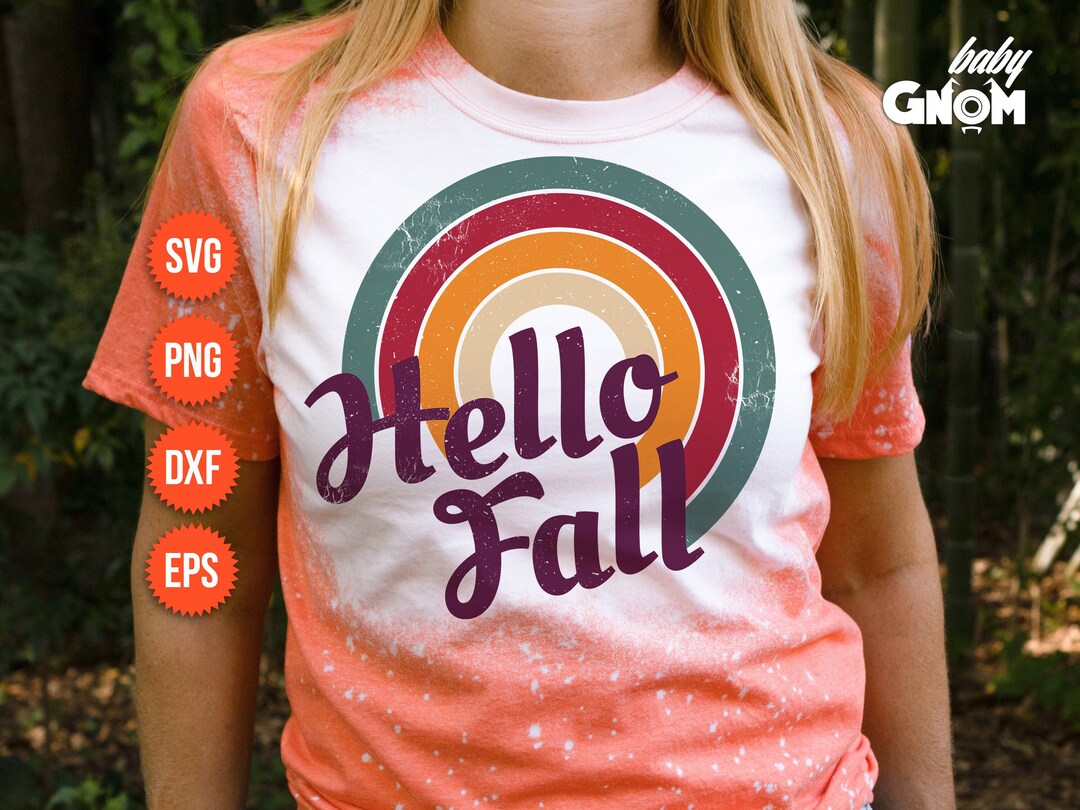 Hello Fall SUB Rainbow PNG Print File for Sublimation Fall - Etsy