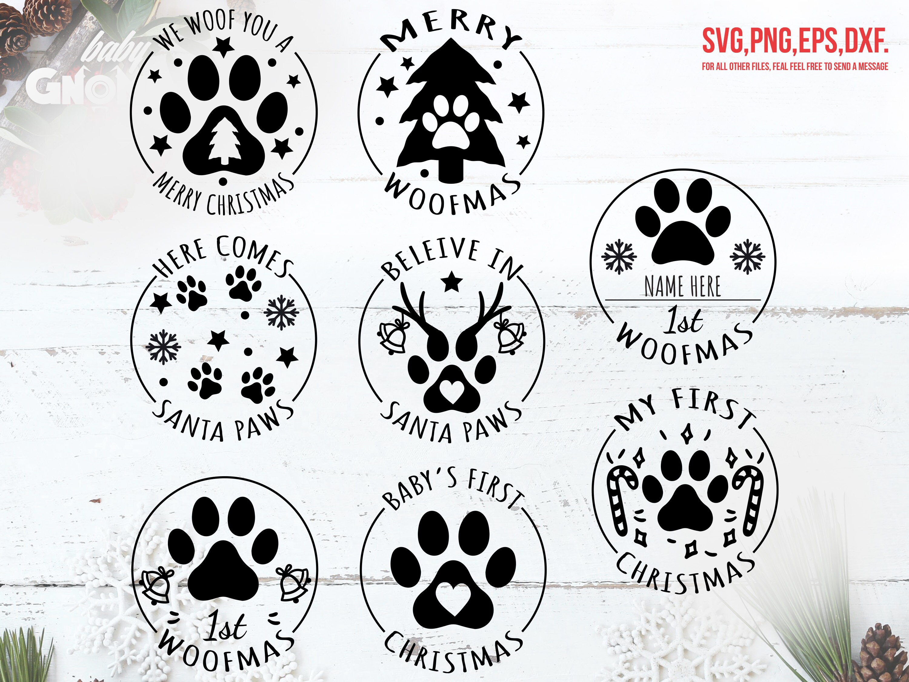 Dog's First Christmas SVG Dog SVG Bundle Funny Christmas Etsy
