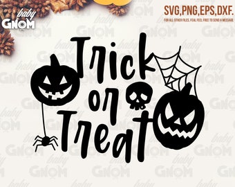 Trick or Treat SVG, Halloween SVG file, Trick or Treat Bag SVG file, Halloween, Halloween Shirt cut file, Halloween Clipart- svg png dxf eps