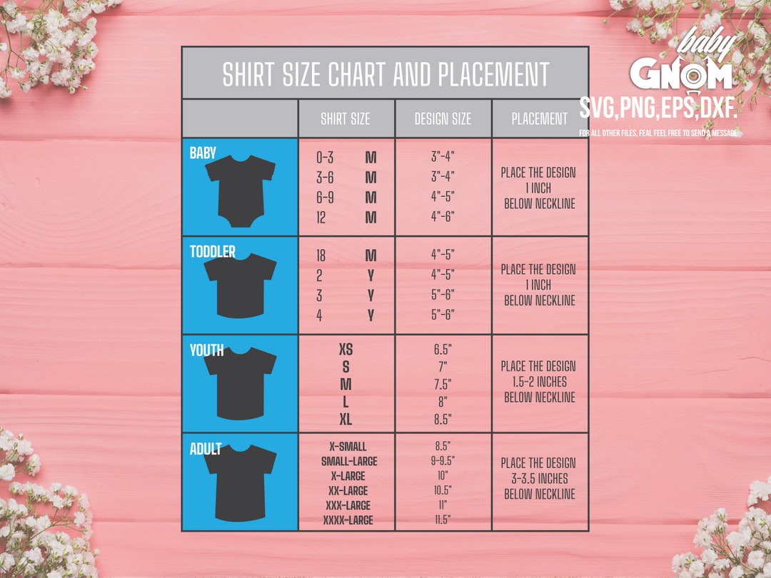 Image Size Chart For Shirts Image Size Chart For Shirts