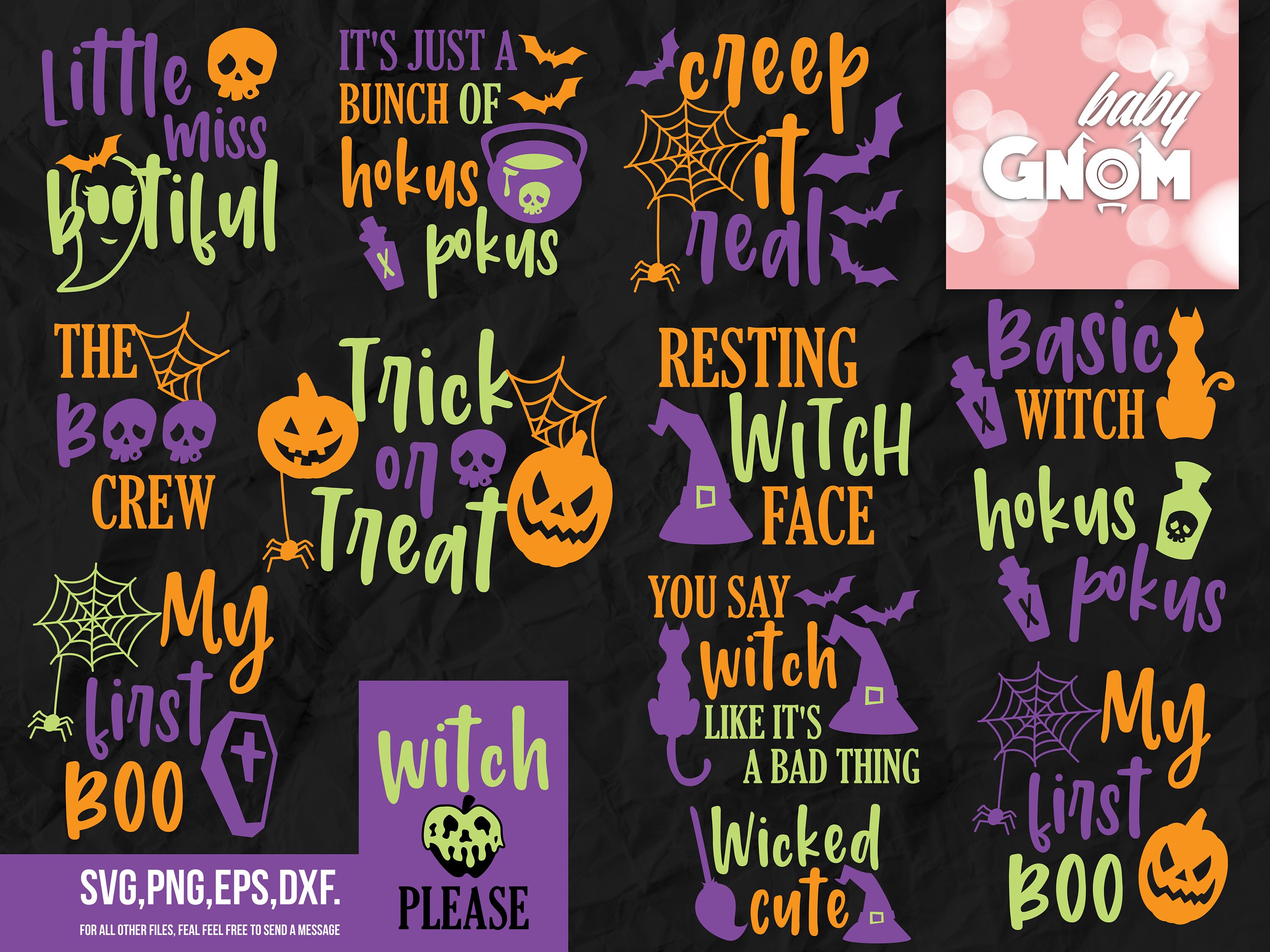 Halloween SVG Bundle Trick or Treat Bag SVG File Halloween Etsy