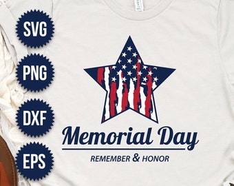 Memorial Day svg, Remember and Honor SVG, Memorial Day Cut file, USA American Flag svg, Happy Memorial Day svg.