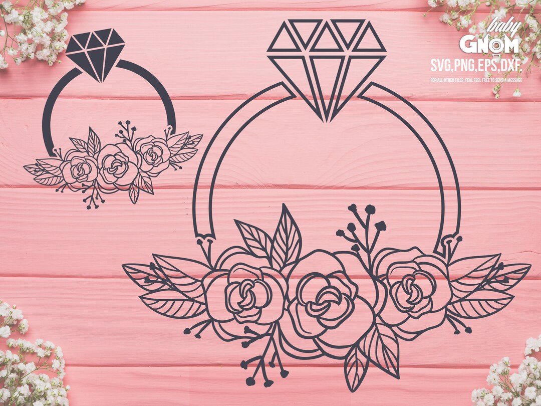 Wedding Ring Svg, Ring Svg, Floral Wedding Ring Svg, Floral Ring Clip