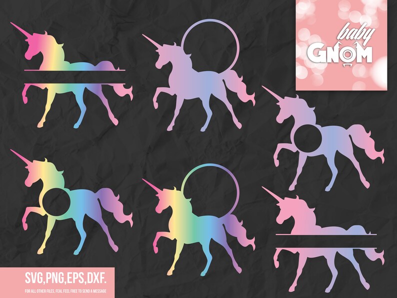 Download Unicorn Monogram Frame svg bundle Unicorn name tags ...