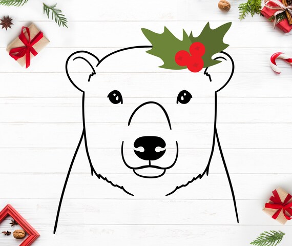 Christmas Polar Bear SVG Bear SVG Christmas SVG Holidays | Etsy