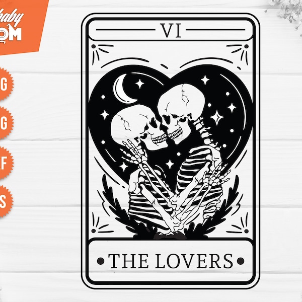 The Lovers SVG, The Lovers tarot card svg, Skeleton lovers svg, Valentine skeletons svg, Tarot card svg...