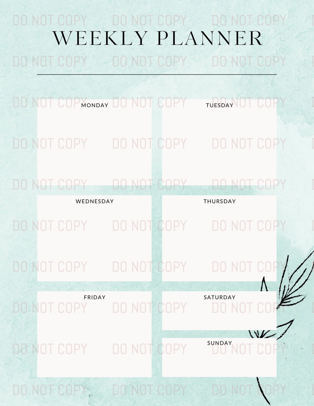 Editable One Week Planner Template canva Etsy