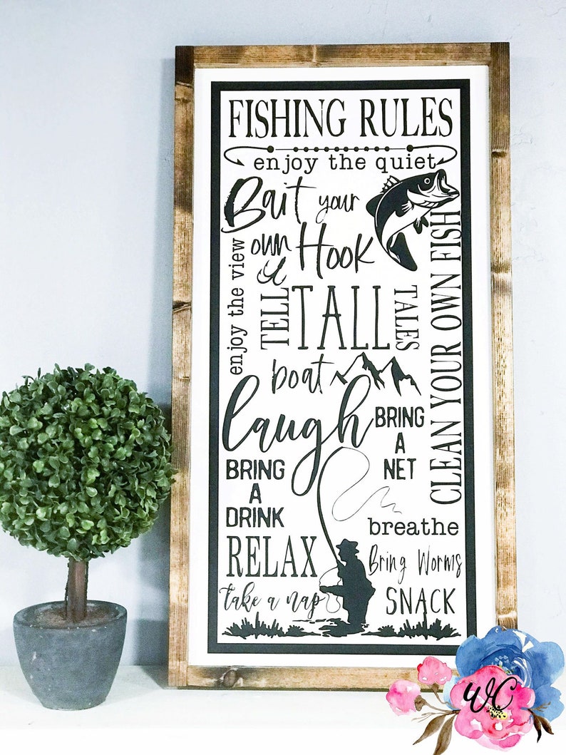Fishing Rules Fishing Sign Rules Sign Fishing Rule Sign Etsy