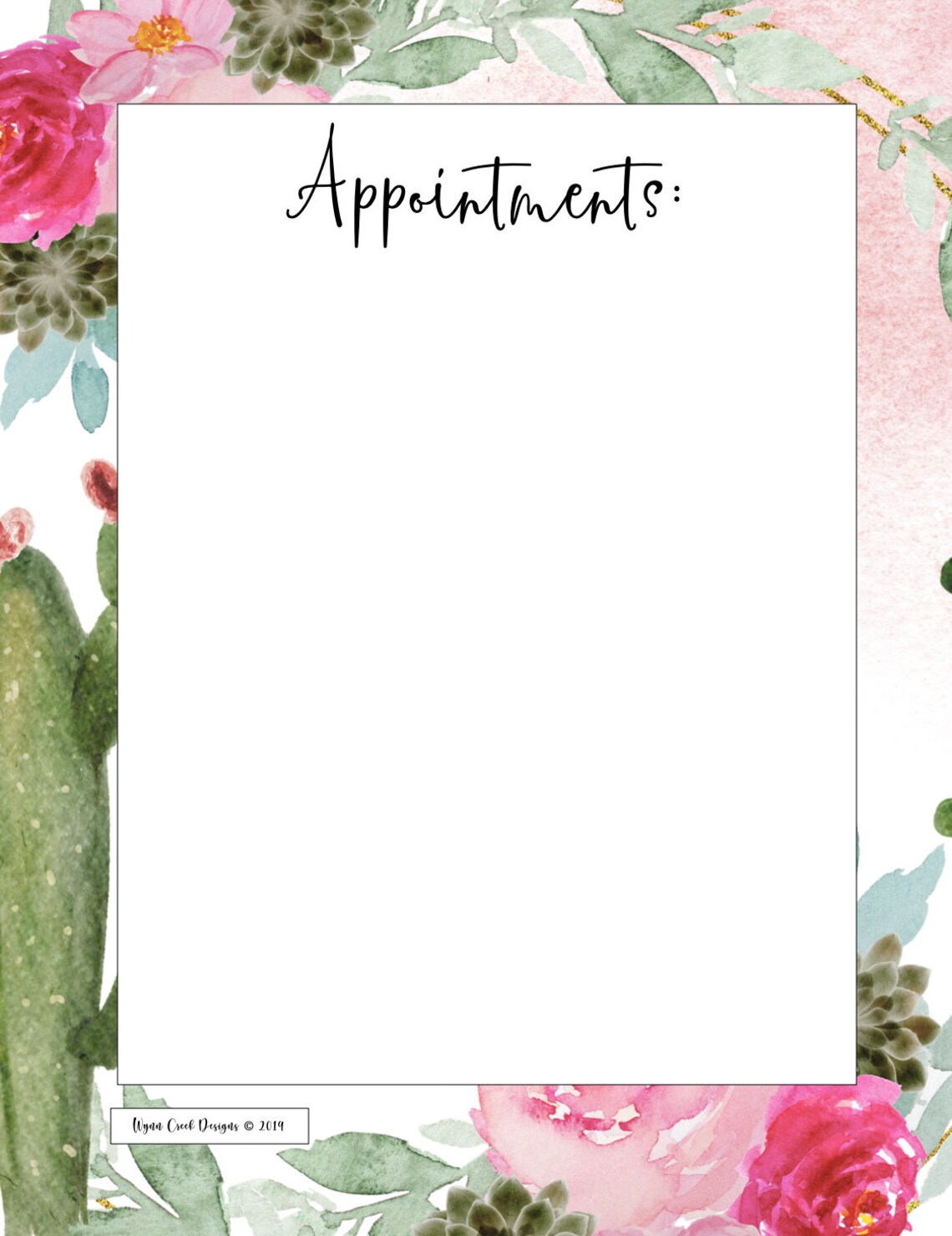 Cactus Notes Cactus List to Do Printable Printable Binder Etsy