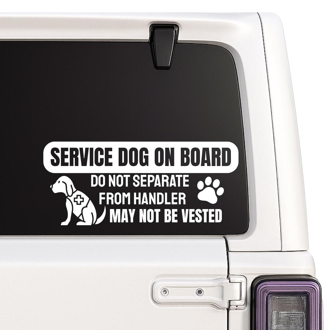 Service Dog on Board Decal | Do Not Separate From Handler | Warning ...